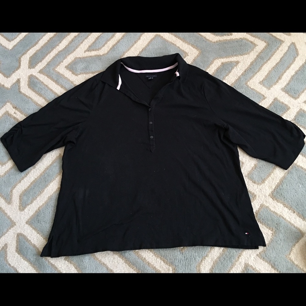 TOMMY HILFIGER 3/4 sleeve navy polo shirt 3X
